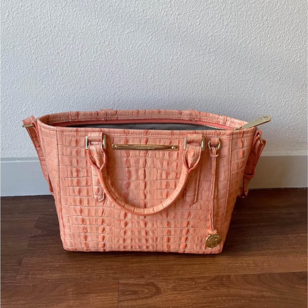 Brahmin Coral Crocodile-Embossed Tote Bag